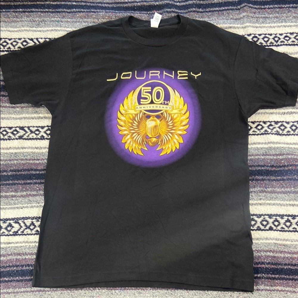 3/$12 Journey Unisex Black T-Shirt 50th Anniversary Adult Large L T-Shirt tTee